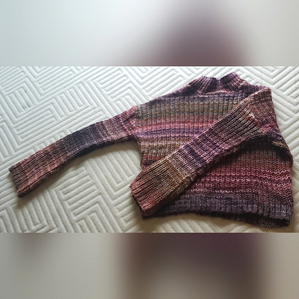 Autumn rainbow turtleneck sweater